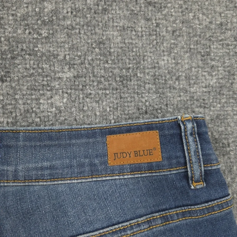 Judy Blue‎ Jeans Womens 16W Blue High Rise Skinny Distressed Denim Leopard